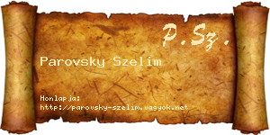 Parovsky Szelim névjegykártya